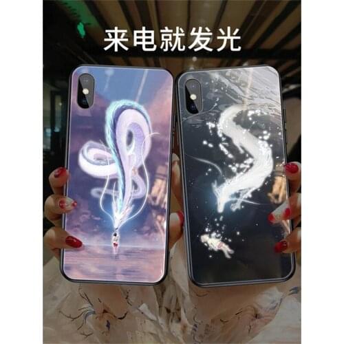 Dragon Glowing Case For iPhone 6 6s 7 8 Plus X XR XS Max 11 12 Pro Max mini Incoming Call Led Flash Lighting Shine TPU Cover