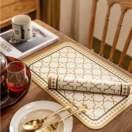 Retro European placemats American light luxury Kitchen Placemat Dining Table Mat Coaster Pads Dish Decoration Accessories