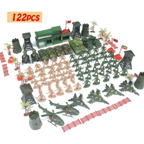 122PCS/Set 6CM High Quality Military Equipment Plastic Soldier Model Toys For Boy Best Brinquedos Gift For Kids Toys Wholesale