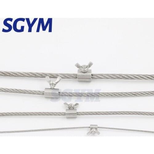 2pcs 304 stainless steel handscrew clamp wire rope fasteners butterfly buckle for 2 3 4 5 6 8 10 12 14mm steel wire