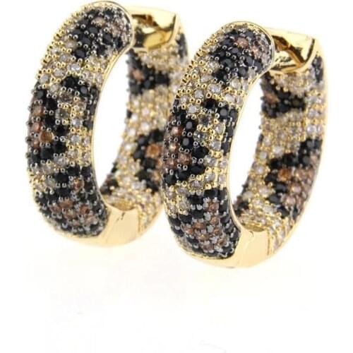 HIBRIDE New Fashion Multi Colors AAA Cubic Zirconia Round Circle Fashion Hoop Earrings Women Jewelry Brincos Bijoux E-671