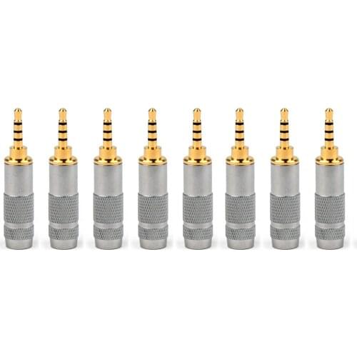 Artudatech 2PCS/8PCS 2.5mm Stereo 4 Pole Repair Headphone Plug Cable Audio Solder DIY Connector