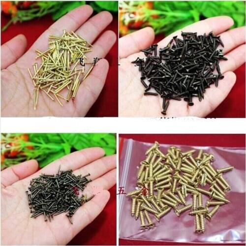 300pcs/lot Wholesale hardware screws imitation screws small wooden crafts golden patina screws common Small 2*6; 2*8; *10 2 mm