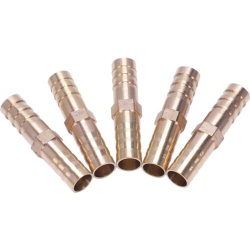 5 pieces Air Gas 8 mm Brass Straight Hose Connector