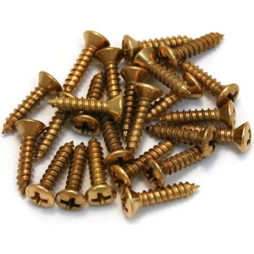 50pcs cross fitting brass wood screw,PICKGUARD SCREWS size:3mmx12mm
