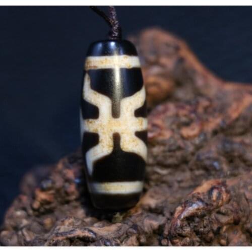 AL Treasure Magic Power Tibetan old Agate TAIREN GUIREN dZi Bead Amulet Pendant Talisman Timestown UPD21Asw