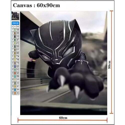 Disney New 5D DIY Diamond Painting Black Panther Full Square/Round Diamond Stitch Rhinestone Mosaic Decor Gift