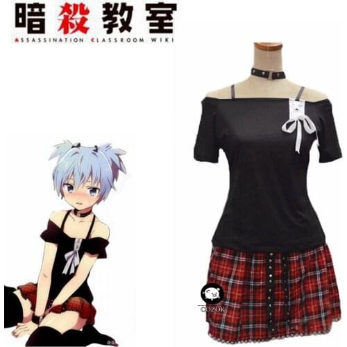 Anime Assassination Classroom Shiota Nagisa Punk Girl Uniforms Halloween Party Cosplay Costume Complete Set
