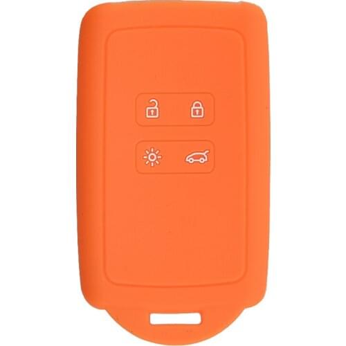 Key Cover Proector 4 Buttons Silicone Orange Car Remote Key Case Shell Accessories For Renault Koleos Kadjar 16-17