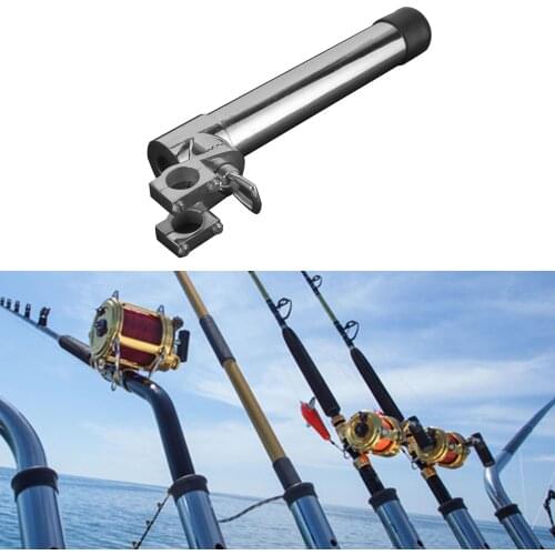 340mm Fishing Rod Holder Pole Support Bracket 360 Degree Adjustable 316 Stainless Steel Deck Mount for 25mm Steel Pipe