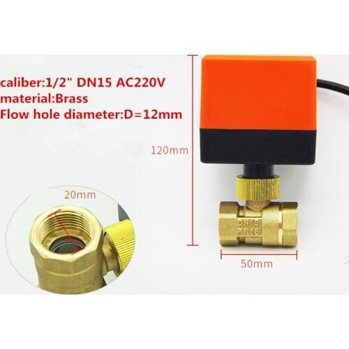 DN15/DN20/DN25/DN40,AC220V electric brass ball valve,Cold&hot water/Water vapor/heat gas 2 way Brass Motorized Ball Valve