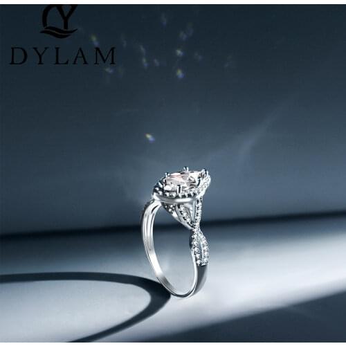 Dylam Luxury Platinum Rings For Women Silver Designs Shiny Cubic Zirconia Ring Wedding Engagement Ring Girlfriend Gift