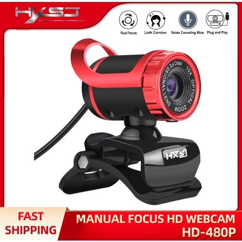 HXSJ 480P Web Cam with Absorption Microphone MIC for Skype for Android TV Rotatable Computer Special effects Camera Webcam