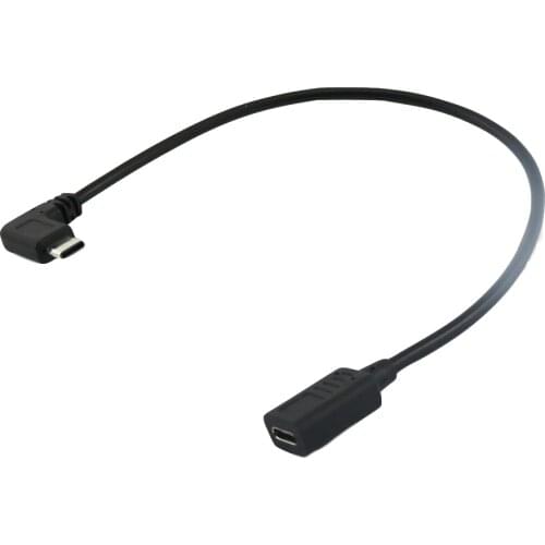 10x Type C USB 3.1 Female to Type C Male Plug Right Angle Male to Female Extension Connector Adapter Cable 30cm/1ft