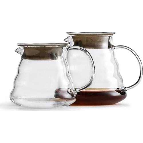 Thickened heat-resistant glass sharing coffee pot ice drip filter V60 cloud pot simple hand flush hanging ear cold kettle