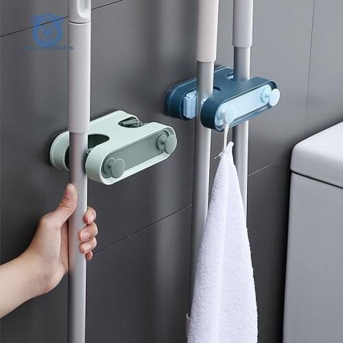 Bathroom Mop Hooks, Perforated Mop, Broom, Drying Rack, Storage, Toilet Cleaning Tool, Drain Rack