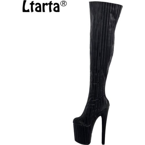 Ltarta 20CM Over The Knee Boots Platform High Heels Sexy Hate Tiangao Nightclub Catwalk Female Pole Dance Shoes LYP