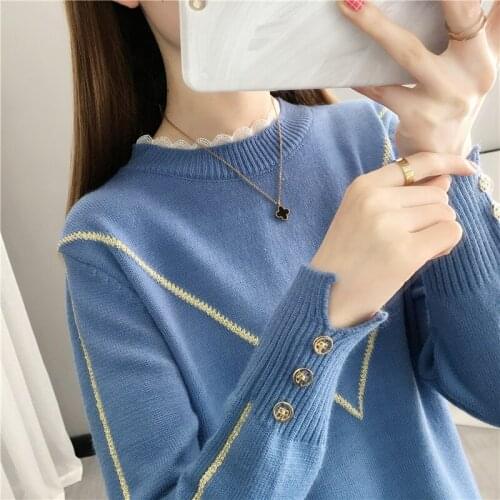 Plus size Fashion Sweater Women Loose Tops 2020 New Autumn winter Clothes Korean style Shirt knitted Solid Sweater Female