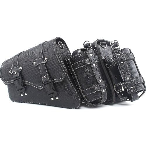 Motorcycle Retro Black Saddlebag Swingarm Solo Bag w/ Cup Holder For XL Dyna Softail Scout Sixty Bobber R nineT Vulcan Shadow