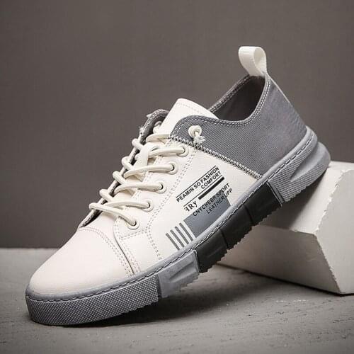 Autumn 2021 new breathable white shoes mens pedal leather casual sports tide board shoes mens leather shoes
