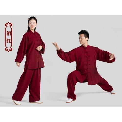 Spring and autumn outfit tai chi uniforms cotton and linen martial arts clothing