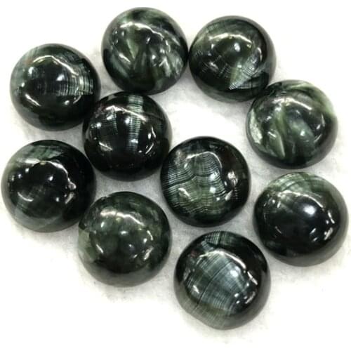 Wholesale 5ps/lot Natural Seraphinite Bead cabochon,8mm 10mm 12mm 15mm 20mm Round Clinochlore Gem Stone Cabochon Ring Face