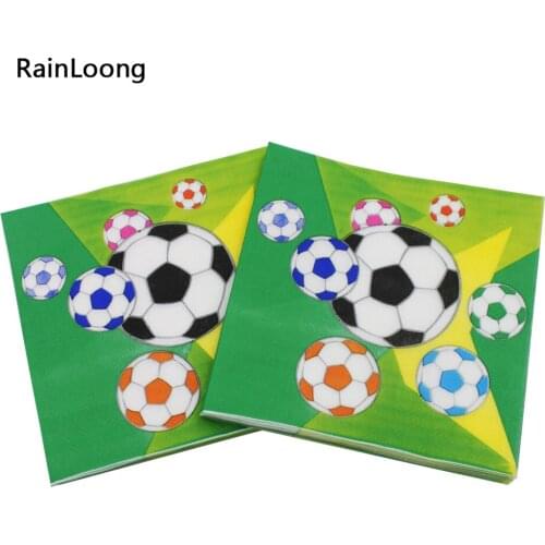 [RainLoong] Printed Football Paper Napkin Party Tissue Dinner Napkins Supply Party Decoration 33cm*33cm 1 pack (20pcs/pack)