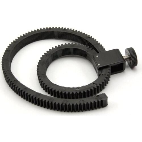 EDT-Adjustable Flexible Lens Follow Focus Gear Ring Belt for DSLR Camcorder Camera black