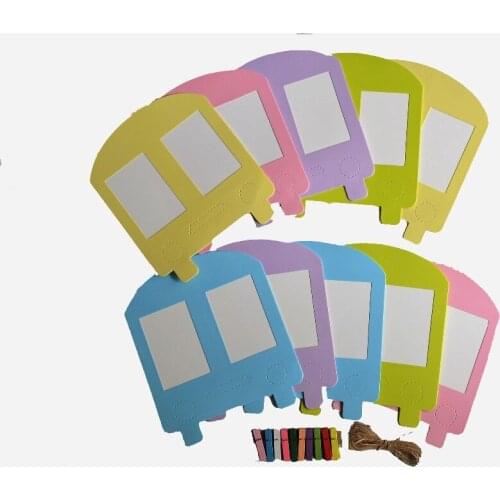 Bus style DIY Cartoon Cute Bus Hanging PaperPhoto Frames For Home Decoration, 10pcs/Set