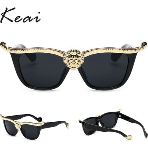 Luxury Vintage Cat Eye Sunglasses For Womens Brand Designer Retro Oversized Metal Ladies Sunglasses Women UV400 Female Oculos