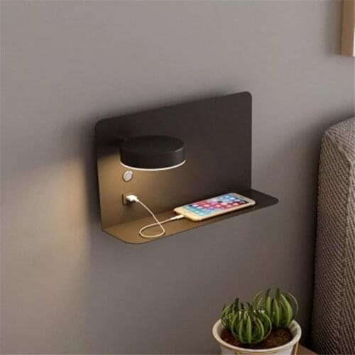 Led Wall Lamp With Switch And Usb Interface Corridor Aisle Lighting Home Decor Luminaire Study Bedroom Bedside Light Fixture
