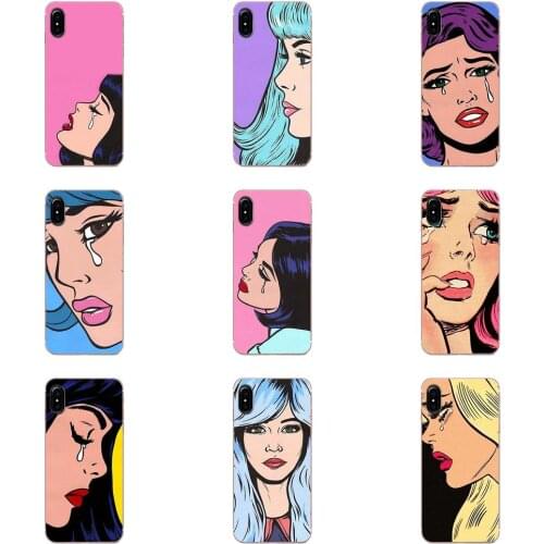 Vintage Pop Art Crying Girl TPU Cell Bags For Galaxy J1 J2 J3 J330 J4 J5 J6 J7 J730 J8 2015 2016 2017 2018 mini Pro
