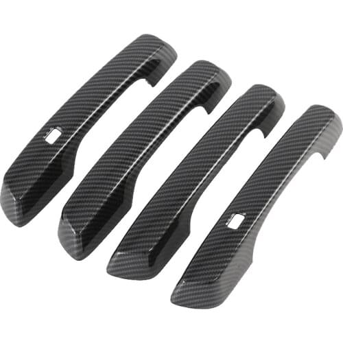 Car Carbon Fiber Outside Exterior Outer Side Door Handle Protector Cover Trim for Hyundai Venue 2019 2020