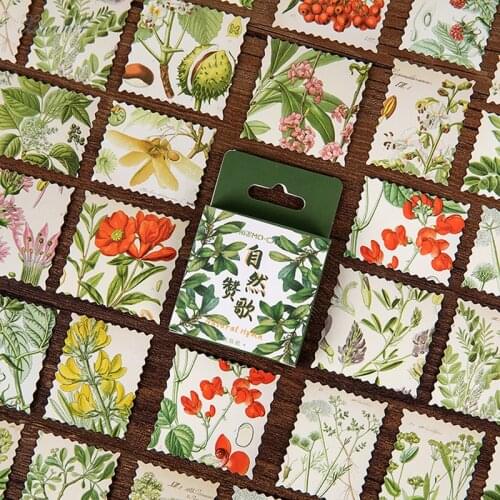 XINAHER 46 Pcs/Box Vintage Natural hymn mini decoration paper sticker package DIY diary decoration sticker album scrapbooking