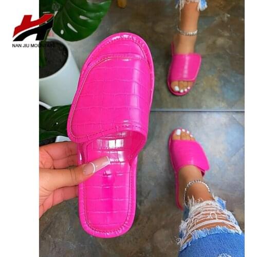 NAN JIU MOUNTAIN 2020 Womens Sandals Summer Outdoor Flat Open Toe Slippers Beach Platform Shoes Solid Color Comfort Plus Size