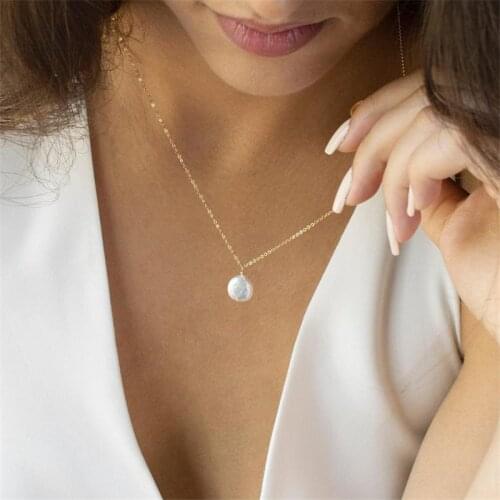 14K Gold Filled Natural Baroque Pearl Necklace Handmade Jewelry Choker Pendants Femme Kolye Collares Boho Necklace for Women