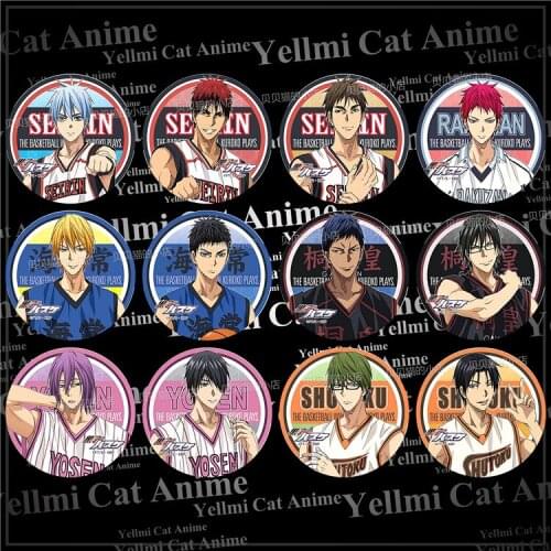 1pc 58mm Badges Kurokos Basketball Kuroko Tetsuya Cute Brooch Pins acrylic icons