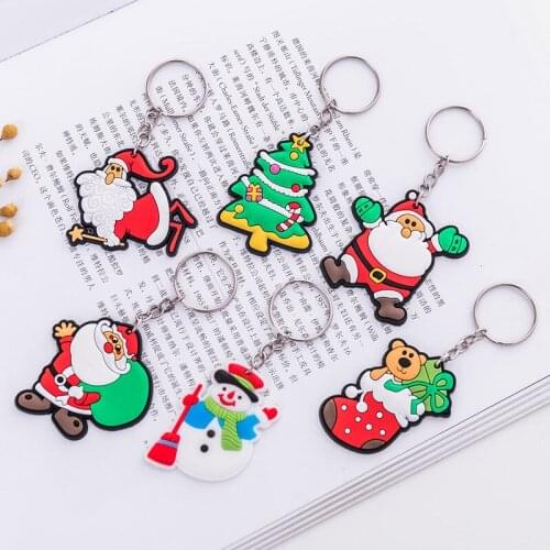 1PC Christmas Tree Ornament Hanging Pendants Gifts Cartoon Santa Claus Snowman Christmas Decora adornos de navidad Keyring Gifts