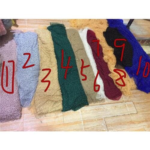 10 colors option Pretty design embroidery beaded tulle mesh lace fabric YG-495 with good quality for fashion dress or party