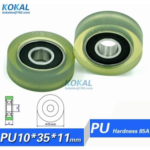 [PU1035-11] 10PCS TPU 6000RS ball bearing cash counting machine sliding drawer roller wheels 10*35*11mm OD 35mm PU rubber roller