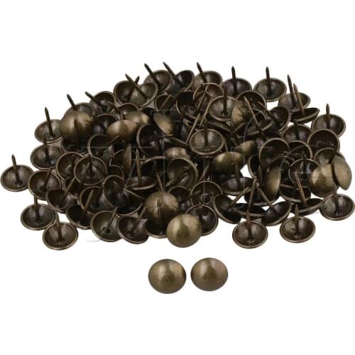 100pcs Elegant Bronzy Upholstery Nails Tacks Studs Furniture Fix Dector 16x20mm