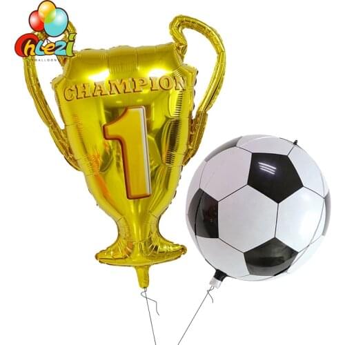 2pcs Champion trophy Foil balloon First place Football basketball Party Helium Balloons Bar Celebration Birthday Decor Shower