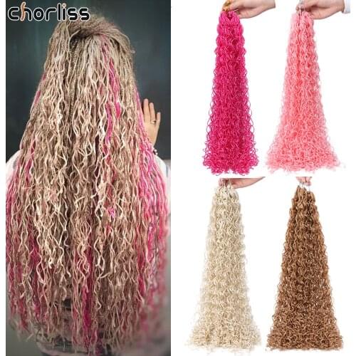 20inch Synthetic Single Color Pigtails Zizi Braids Crochet Hair Fashion Wavy Zizi Hair For Women Heat Resistant Pink Gray