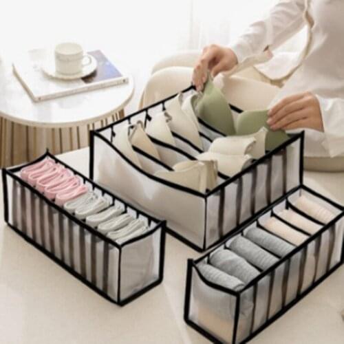 3Pcs 2 Colors New Underwear Bra Organizer Storage Box Drawer Closet Organizers Boxes For Underwear Scarfs Socks Bra