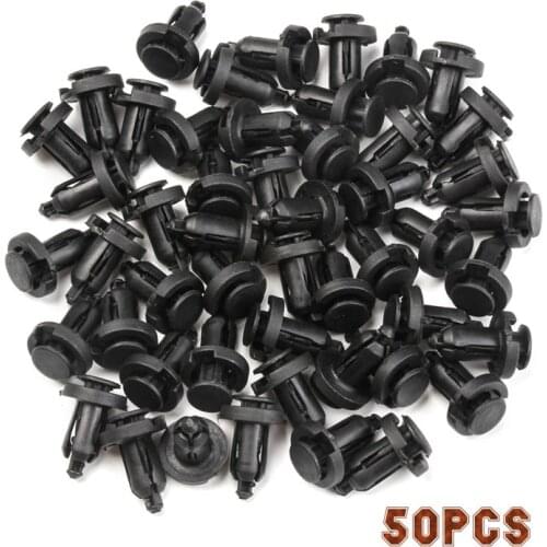 50Pcs Car Fastener Black Push Retainer Rivets Clips for Toyota Automobile Door Bumper Fender Cover Trim Clip