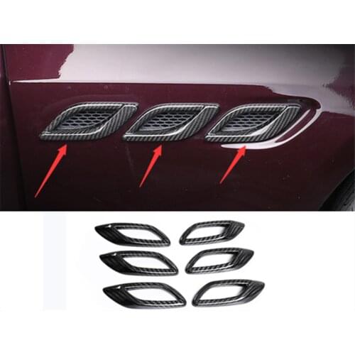 Fit For Maserati Quattroporte 2013-2019 Carbon Fiber Side Air Flow Vent Intake Cover 6pcs
