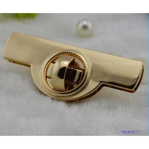 Free shipping Bag with Parts & Accessories (10 PCS/lot) golden handbag high-grade alloy long twist lock decorative lock