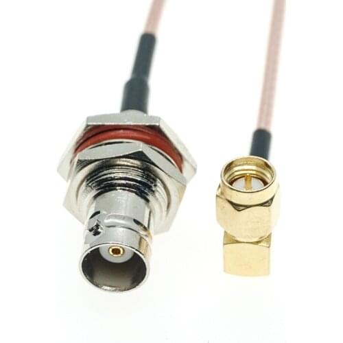 BNC Female Nut bulkhead To SMA Male Right Angle RA 90 Degree Connector RF Coaxial Cable RG316 Jumper Pigtail FPV