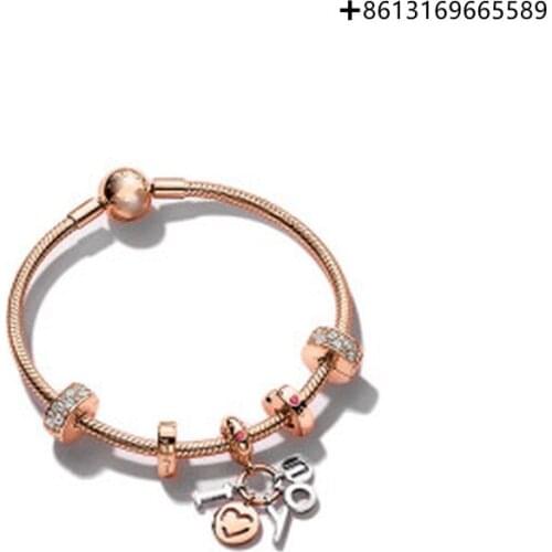 HERO 100% 925 Sterling Silver Original Reprint High Quality 1:1 LOVE YOU Letter Bracelet With Logo Envelope