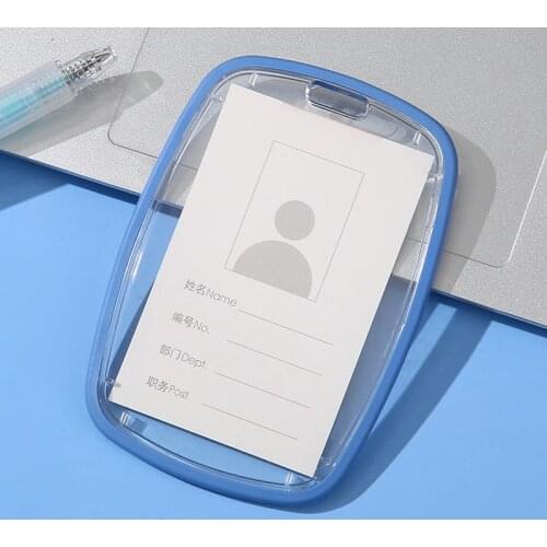 Transparent Plastic ID Card Holder Badge Bag Clear Pass Holder for Office ID Name Tags and Badge Holder
